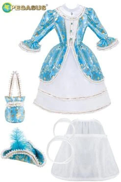 Dama Del Settecento Celeste -Party Costume Store 1685204