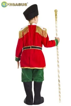 Soldatino Schiaccianoci Bambino In Velluto Natale -Party Costume Store 3038 C 2 B202