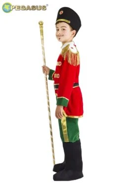 Soldatino Schiaccianoci Bambino In Velluto Natale -Party Costume Store 3038 C 2 B203