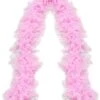 Boa Piuma Struzzo Rosa Con Fili Argento -Party Costume Store 6BOA 0005 B
