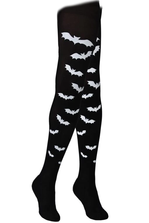 Calze Collant Stampa Pipistrello Donna
