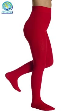 Calze Collant Tinta Unita Bambina Rosso