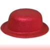 Cappello Glitter Bombetta Rosso -Party Costume Store 6CAP 0027 A