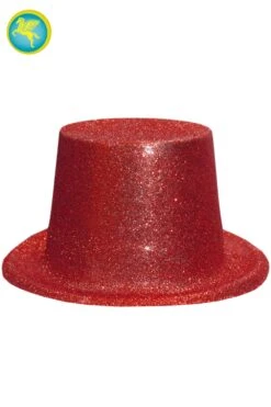 Cappello Cilindro Glitter Rosso