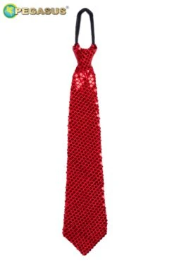 Cravatta Paillettes Rosso Adulto