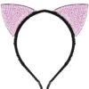 Cerchietto Frontino Gattina Lusso Rosa -Party Costume Store 6FER 0023 A