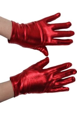 Guanti Spandex Laccato Laminato Bambina/o Rossi
