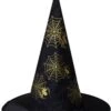Cappello Halloween Strega Fantasia Ragnatela Oro