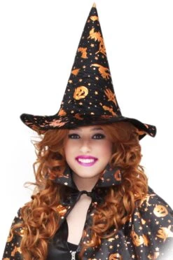 Cappello Halloween Stampato Arancio