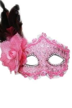 Maschera Con Fiore Rosa