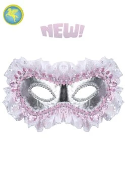 Maschera Artigianale Con Merletto Rosa