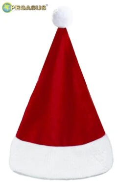 Cappello Babbo Natale Ciniglia Rosso