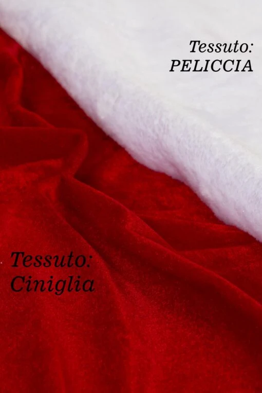 Cappello Babbo Natale Ciniglia Rosso - Image 2