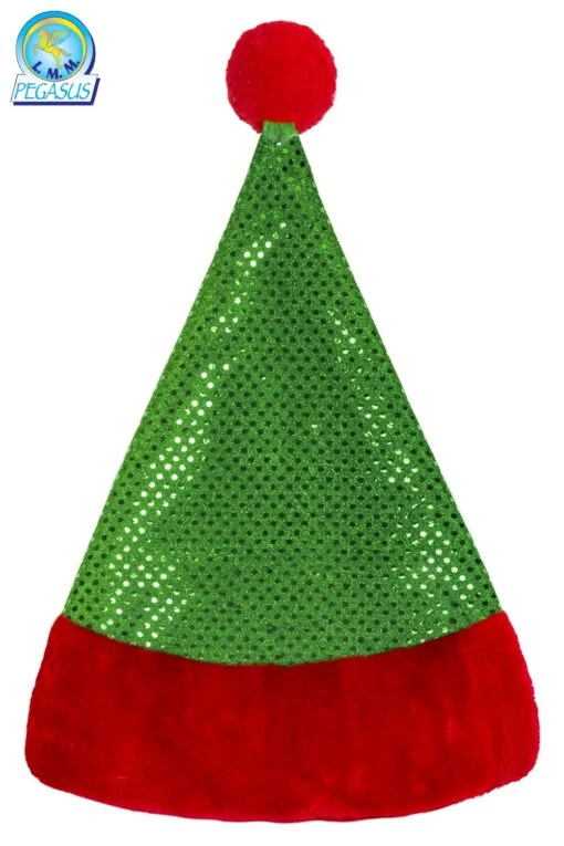 Cappello Natale Lusso Paillettes Verde - Image 2