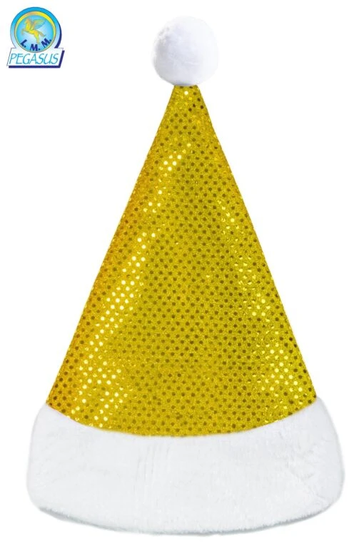 Cappello Natale Lusso Paillettes Oro - Image 2