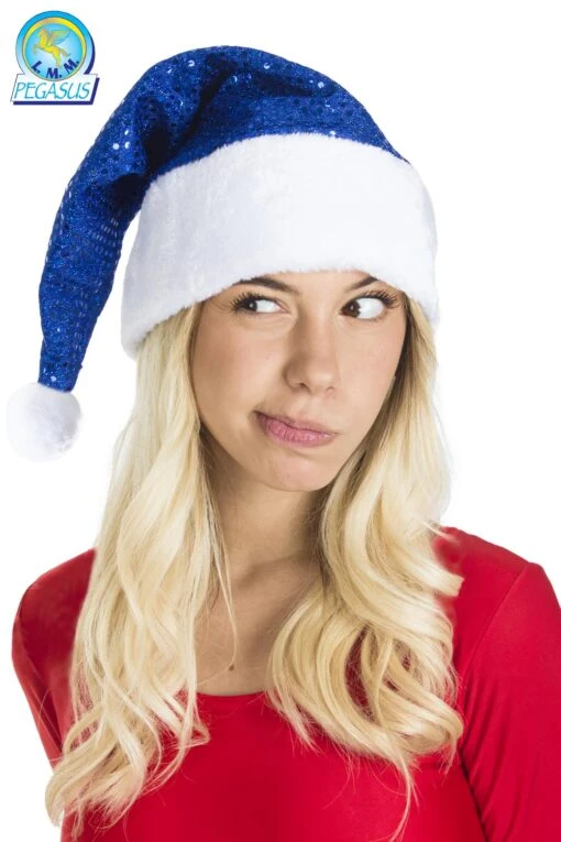 Cappello Natale Lusso Paillettes Royal