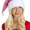 Cappello Natale Lusso Paillettes Rosa -Party Costume Store 6N CAP0014 E202