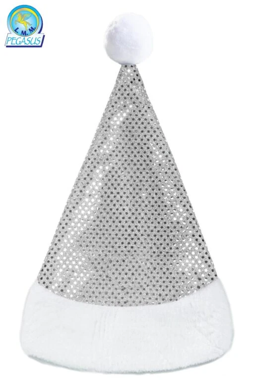 Cappello Natale Lusso Paillettes Argento - Image 2