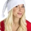Cappello Natale Lusso Paillettes Argento -Party Costume Store 6N CAP0014 F202