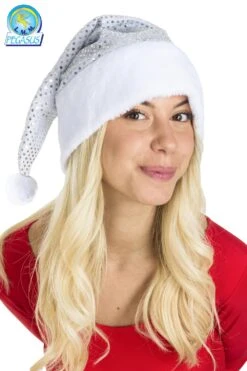 Cappello Natale Lusso Paillettes Argento