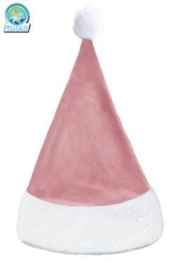 Cappello Natalizio Lusso In Velluto Rosa