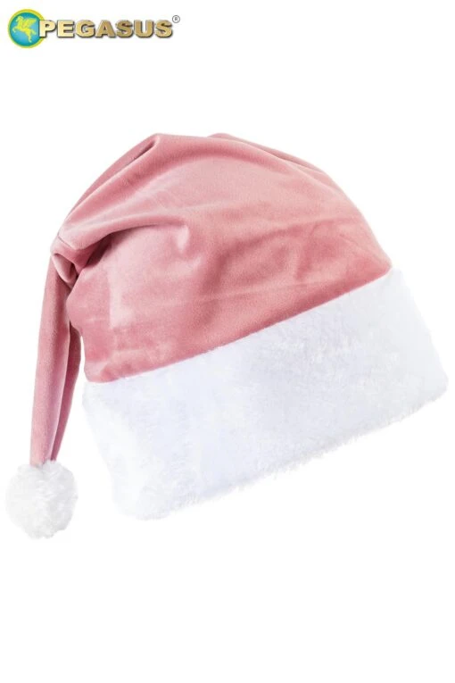 Cappello Natalizio Lusso In Velluto Rosa - Image 2