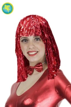Parrucca Fili Lurex Rossa