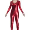 Tuta Elasticizzata Metallizzata Lucida Rosso -Party Costume Store 6TUT 0003 A