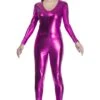 Tuta Elasticizzata Metallizzata Lucida Fucsia -Party Costume Store 6TUT 0003 E