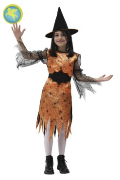 Strega Ragnatela Arancio Di Halloween